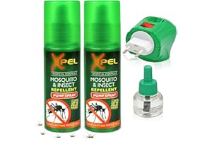APHY ENTERPRISES Mosquito, Bug & Insect Repellent Spray (2-Pack) + Plug-in Insect Killer with Refill | 45 Nights Protection | Indoor & Travel Use | Long-Lasting Defense for Home, Bedroom, Office & Hotel