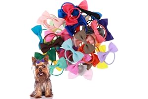 Bremorou 40 Stück Hunde Zopfgummis Hundehaarschleifen Haarband Yorkshire Schleife Gummibänder Haarschmuck Mit Gummibändern Haarschleifen für Kleine Hunde Katzen Welpen Haustiere