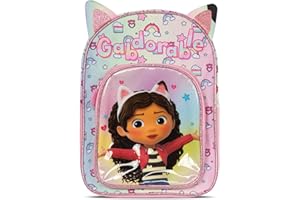 GABBY'S DOLLHOUSE Kids Girls Gabbys Doll Pastel Cat Ears Arch Backpack Officially Licensed Back To School Backpack for Every Journey Cartoon TV Character Nursery Rucksack Adjustable Strap Toddler PE Backpacks