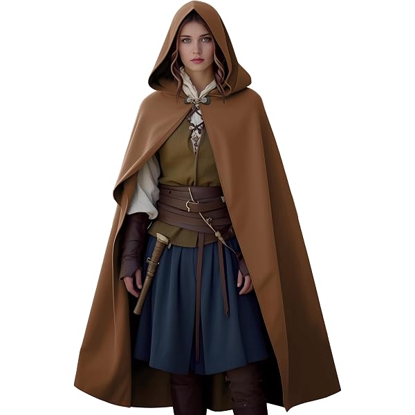 Cape médiévale femme à capuche