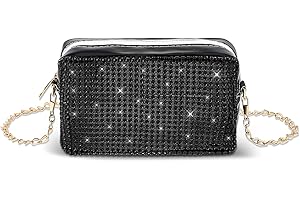 simarro Bling Evening Handbag for Women, Sparkly Rhinestone Evening Clutch Bag Chain Shoulder Bag Lady Girl Party Shiny Crossbody Coin Bag for Prom Wedding Engagement Cocktail Party Banquet