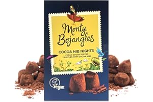‎MONTY BOJANGLES Monty Bojangles Cocoa Nib Nights – Vegane Trüffel Pralinen mit Kakao Nibs, Schokolade Geschenk, 180 g, Preisgekrönte Luxustrüffel mit Schokoladengeschmack, Perfektes Milchfreies Pralinen Geschenk