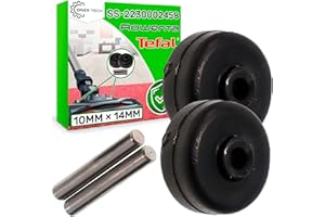 ONIX TECH Kit Rodillos Pequeños para Cepillo Aspirador sin Cable y el Eje con Código Original SS-2230002458 para Tefal para Rowenta - Garantía de 5 Años