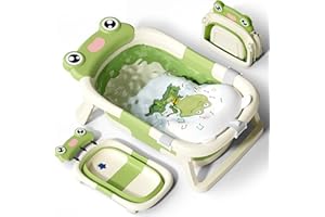 COOSEYA Baignoire Pliable pour Bébé et Nouveau-Né, Vert, Inclut Coussin de Bain Gratuit, Confortable et Sécurisé pour les Bébés de 0 à 12 Mois