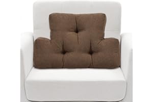 HAVARGO zurück Kissen für Recliner Lendenwirbelstützkissen weich und flauschig Memory Foam/PP-Baumwolle zurück Unterstützung Kissen dick Lendenwirbelkissen für Stühle, Recliners, Couch -Braun
