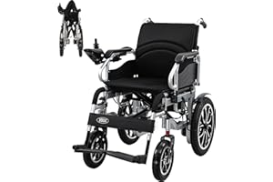 VOCIC Fauteuil roulant electrique pliable leger pour 150KG,30KM fauteuil handicapés électrique Stable et robuste,Chaise roulante électrique avec 40CM pneus gonflables amortisseurs| Garantie 5 ans