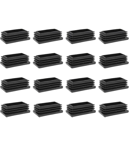 7 Stück Rechteckstopfen 60x100mm - Rohrverschlüsse Aus Kunststoff Schwarz