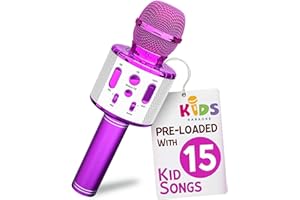 Move2Play, Kids Karaoke Microphone | Includes Bluetooth & Pre-Loaded Songs | Birthday Girl Toy for Toddlers, 2, 3, 4, 5+ Girls & Boys