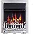 FLAMEKO Verona 16’’ Fireplace Insert, 2000W Heater, Chrome Trim, Blenheim Fret, 9 Colour Flame Effect, Remote Control