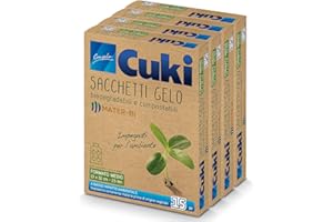 Cuki Sacchetti Gelo biodegradabili e compostabili in MATER-BI - 23 x 32 cm - 2,5 L - 60 pz, 4 Confezioni