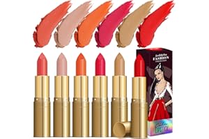 Beauty4Britain 6 x Pintalabios semimate envasados individualmente. Tono rojo desnudo coral marrón Beauty4Britain (Todos los 6 colores)