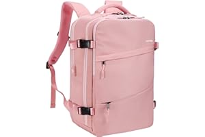 HOMIEE Damski plecak podróżny, 40 l, bagaż podręczny, plecak na laptopa o przekątnej ekranu 15,6", do pracy, szkoły, na weekend, podróż, plecak sportowy, na co dzień, torba szkolna, rozmiar kabiny