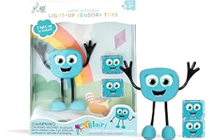 Glo Pals, Set Personaggio Blair con 2 Cubi Luminosi, Giochi da Bagnetto per Bambini da 3 Anni di Età, Aiuta lo Sviluppo Sensoriale e Cognitivo, con Illuminazione Automatica, Blu