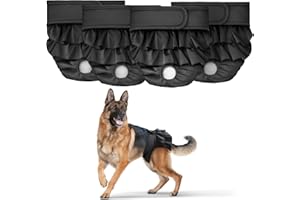 ZEPPHI Couche pour Chien Femelle Lavable, Culotte Chiennes Chaleurs Réutilisables Très Absorbantes (Lot de 4) Incontinence Périodes Physiologiques, sous-vêtements Hygiéniques, Noir (XXL)