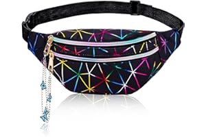 BMHNQ Gürteltasche Kinder Festival Tasche Bum Bag Bauchtasche Schwarz Damen Festival Herren Mode Hüfttasche Damen Wasserdicht Holographic Jugendliche（bunt）