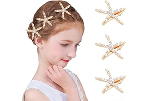 AOOGON 3 Stück Seestern Haarspangen, Brauthaar Gold Haar Barrettes, No Slip Haarnadeln Clips für Mädchen Frauen Haarschmuck