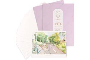 Paul Rubens Sparkling Watercolour Paper 10.63 x 7.67'', 2 Pack, 40 Sheets, 140 lb/300 GSM, 100% Cotton, Hot Pressed & Acid-Free Sketch Paper for Watercolour Painting, Sketching, Acrylic, Gouache