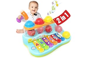 HOLA Toys for 1 Year Old Boys and Girs Toys, 2 in 1 Pound Ball with Xylophone Musical Toys for Girl and Boy Gifts, Baby Toys Early Development & Activity 1st Birthday Gifts
