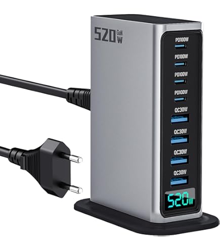 USB C Oplader 500W, 8 in 1 Meervoudige Stekker Snellader, GaN III PPS Voeding Laadstation, 2-PD100W poort/4-PD65W/2-QC3.0 USB A, Laptoplader compatibel met MacBook Pro/Air/iPad/iPhone/Samsung USB C Oplader 500W, 8 in 1 Meervoudige Stekker Snellader, GaN III PPS Voeding Laadstation, 2-PD100W poort/4-PD65W/2-QC3.0 USB A, Laptoplader compatibel met MacBook Pro/Air/iPad/iPhone/Samsung