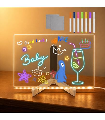Pizarra LED Luminosa Portátil Para Niños – Tablero De Dibujo Borrable Con Rotuladores Y Soporte