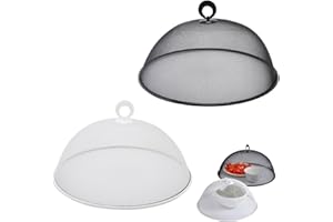 DUOHERESHUI Cubierta para Alimentos, 2 Piezas Cubierta Protectora De Alimentos, Campana para Alimentos, Malla Protectora Alimentos, para Fiestas Fruta Comida Barbacoa Picnic (2 Colores, 30cm)