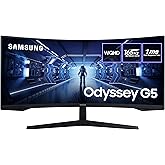 Samsung Odyssey G5 LC34G55TWWRXXU 34" 1000R Curved Gaming Monitor - 165Hz, 1ms, 1440p WQHD, Freesync Premium, HDR10, HDMI, Di