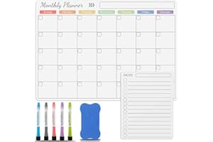BUTORY Magnetic Weekly Planner Whiteboard for Fridge with Daity List Magnetic Fridge Organiser Planner Meal Planner Dry Erase Calendar Kit with 5 Whiteboard Pens, 1 Dry Wipe Eraser for Home Kitchen
