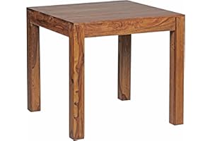 ‎FINEBUY MÖBEL ZUM WOHLFÜHLEN FineBuy Esstisch quadratisch 80 cm Sheesham Massivholz – Quadratischer Holztisch massiv, Design Esszimmertisch Naturholz, Küchentisch Echtholz für 4 Personen Bistrotisch