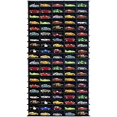 Eskitme Siyah Dikey Hobi Araba Rafı (Hot Wheels Uyumlu, Matchbox Uyumlu) - MDF, 5 cm x 15 100, 100 Ara&ccedil;lık, Kapasite Ayarlana