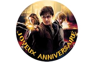 YummyArt Edible Cake Topper - disque gateau azyme pour gateau decoration gateau comestible décoration gateau comestible compatible avec disque azyme harry potter