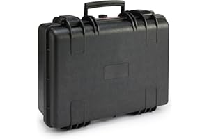 Amazon Basics Medium Protective Portable Hard Camera Case with Customizable Fit Foam for Drones,Cameras,Lens and Accessories,Waterproof,Shockproof,17.6 x 13.7 x 6.3 inches (43.6 x 37 x 16.7 cm) Black