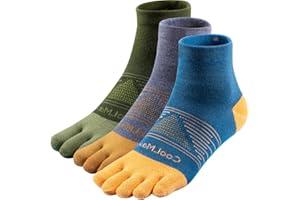 OrrinSports Toe Socks Coolmax Running Socks for Men Women 3 Pairs Athletic Breathable Five Finger Socks