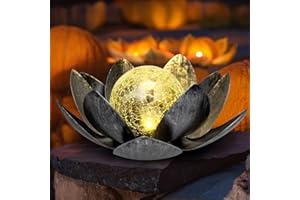 Kyduu lampes solaires de jardin, Fleur de lotus lanterne solaire, Décoration de jardin lotus solaire Deco, Jardin Exterieur Lumière, Lampe Solaire Exterieur pour terrasse,cour