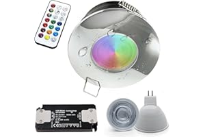 PLANETITALY Spot encastrable, IP65, LED, adapté pour chromothérapie, pour cabine de douche, salle de bain, RGB, 3W, 12V, alimentation Silver Cromato