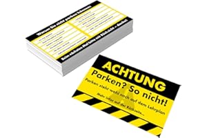 ‎FALKENHORN Falkenhorn 40x Achtung! Lustige Strafzettel für Falschparker – Parken? So Nicht! – Witzige Parkzettel & Scherzartikel für Autofahrer – Wetterfest & Hochwertig Scherzartikel, Gag-Geschenk