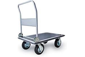 ‎GRAFNER Grafner XXL Schwerlast Plattformwagen, bis 350 kg Tragkraft, luftbereifte Lenkrollen mit starkem Profil, Antirutsch-Beschichtung, hohe Belastbarkeit, klappbar, Transportwagen Transporthilfe Paketwagen