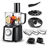 Food Processor, TopStrong 6-in-1 Food Processor and Blender with Chopping Slicing Shredding Kneading Stirring, 800W, 2 Speeds