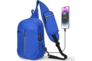 Benxdara Sling Bags for Men, Chest Bag Crossbody Bag Men/Women with USB Charging Port, Shoulder Bag Lightweight Sling Backpack Outdoor Waterproof Crossbody Rucksack for Gym, Hiking, Cycling