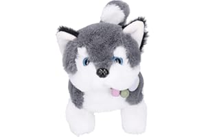 Zerodis Perro eléctrico simulado, Robot electrónico para Mascotas Perro Juguete de Felpa Baile agitar Orejas en Movimiento Cantar Contar Historias Juguete Educativo Interactivo para niños