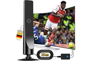 WEIMEIH TV Aerial, Indoor TV Aerial for Smart TV with Signal Booster 360° Reception High Gain Freeview HD Portable TV Antenna for TV 4K 1080P HDTV & VHF UHF DAB Radio,TV Ariels Indoor With Magnetic