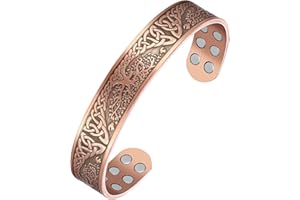 Jecanori Copper Bracelet for Men, 18X Strength Mens Magnetic Bracelets with 3,800 Gauss Magnets, 99.99% Pure Solid Copper Jewelry Gift