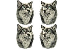 GOBFAR Adesivi per auto, 4 Pezzi adesivi lupo Stickers per auto personalizzati, Adesivi testa di lupo 3D, adesivi per cofano auto adesivo per decalcomanie lupo, adesivi per auto tuning per camion auto SUV