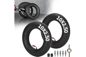 WEIYINGSI 10x2.50/2.75 10 Inch Inner Tube with Installation Accessories for Smart Self Balance Mobility Electric Scooter 36v 48v 400w 500w 800w Hub Motor Mijia M365 With TR87 Angled Stem 2 Pack