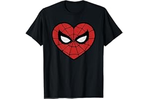 Marvel Spider-Man Face Mask Valentine's Heart Logo Camiseta