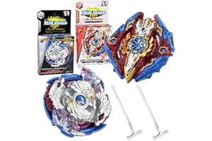 MIOTLSY Gyro Burst Starter Trottola 2 Pezzi Beyblade Burst Fusion Model Metallo Lanciatore Trottole 4D Combattenti con Arena Toy Miglior Regalo per Bambino