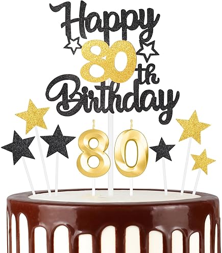 Gold Number 61 Birthday Candles - 2 Pack Cake Topper For 61st Birthday Celebration