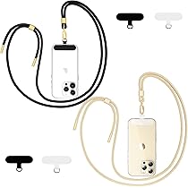 OLEPHY Cordino per Telefono Universale da Patch, Regolabile Cinturino da Collo Polso, Rimovibile Catena Laccio per Cellulare, Collana per iPhone Samsung Huawei Xiaomi Google, D'oro