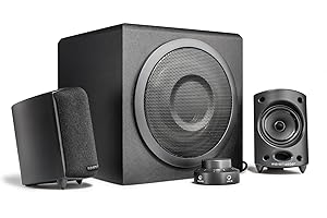 Wavemaster MOODY 2.1 Lautsprecher System (65 Watt) Aktiv-Boxen Nutzung für TV/Tablet/Smartphone/PC schwarz (66202)