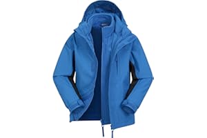 Mountain Warehouse Cannonball Kids 3 in 1 Waterproof Jacket - Breathable Triclimate Rain Jacket, Taped Seams Kids Coat, Detachable Hood - Kids Coat for Winter Walking
