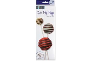 PME BC502 Torebki na Pop Cakes ze srebrnym klipsem, zestaw 25, plastik, przezroczyste 8 x 0,1 x 25 cm